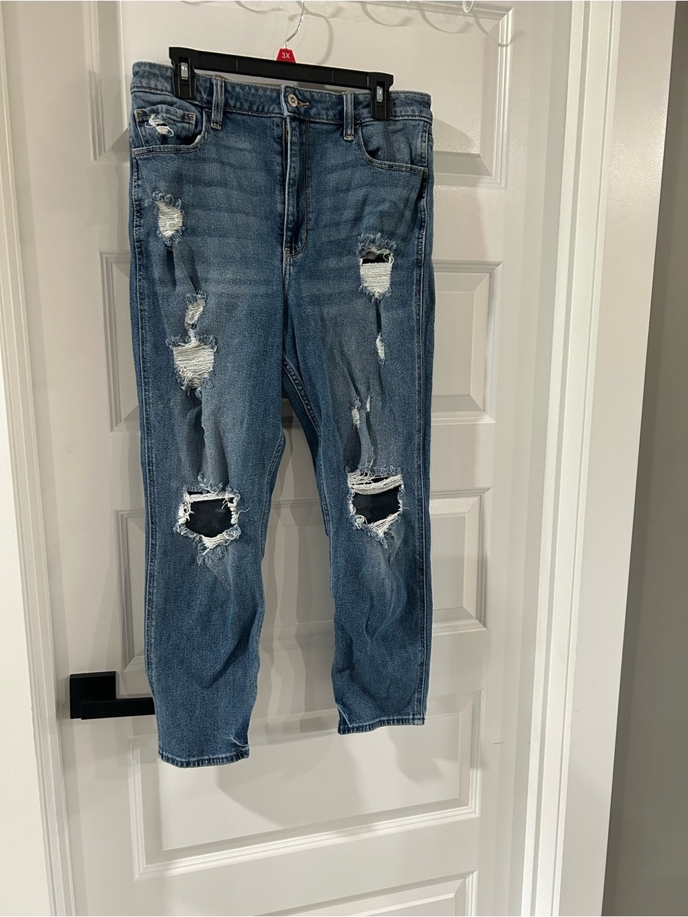 Women’s Distressed Blue Jeans - Modern Ripped Denim